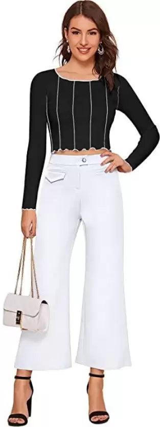 Casual Regular Sleeves Solid Women Black Top